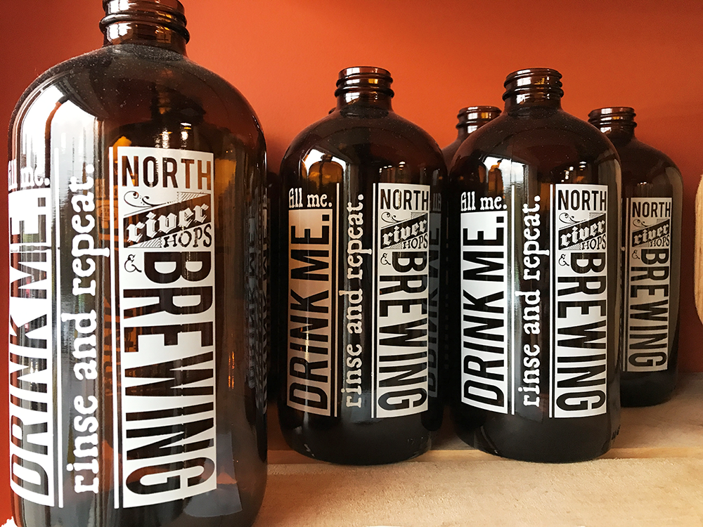 North River Hops and Brewing Growlers
